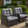 Zestaw poduszek MODULAR RATTAN 2x siedzisko 40x40cm + 2x oparcie 40x40cm Szary