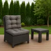 Zestaw poduszek MODULAR RATTAN siedzisko 50x50cm + oparcie 50x40cm Grafitowy