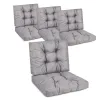 Zestaw poduszek MODULAR RATTAN 4x siedzisko 40x40cm + 4x oparcie 40x40cm Szary