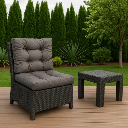 Zestaw poduszek MODULAR RATTAN 4x siedzisko 60x60cm + 4x oparcie 60x40cm Grafitowy