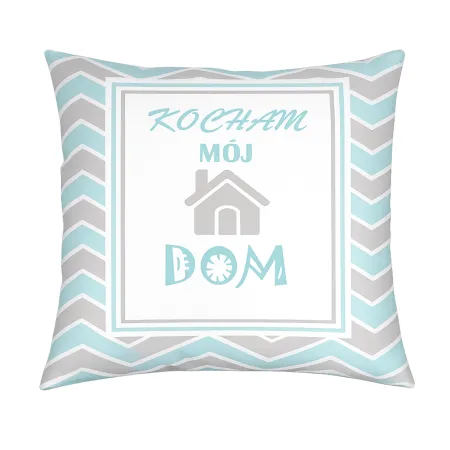 Kocham Mój DOM turkusowa 40x40 cm