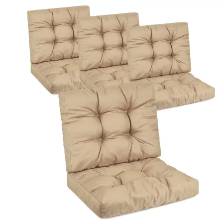 Zestaw poduszek MODULAR RATTAN 4x siedzisko 70x70cm + 4x oparcie 70x40cm Beżowy