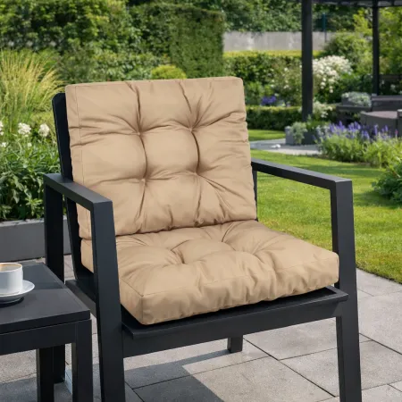Zestaw poduszek MODULAR RATTAN siedzisko 70x70cm + oparcie 70x40cm Beżowy