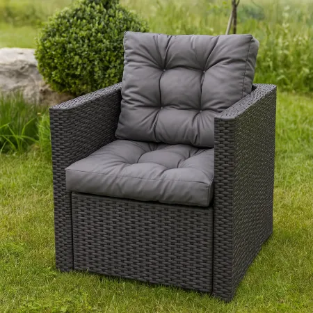 Zestaw poduszek MODULAR RATTAN 2x siedzisko 70x70cm + 2x oparcie 70x40cm Grafitowy