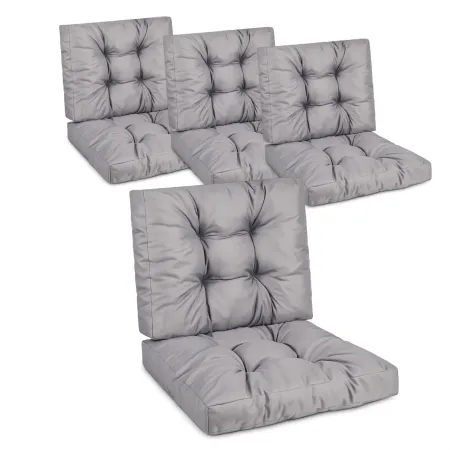 Zestaw poduszek MODULAR RATTAN 4x siedzisko 60x60cm + 4x oparcie 60x40cm Szary