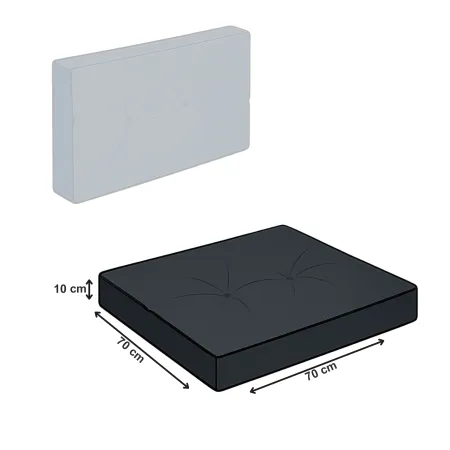 Poduszka MODULAR RATTAN siedzisko 70x70cm Grafitowy