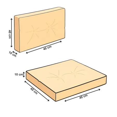 Zestaw poduszek MODULAR RATTAN 2x siedzisko 40x40cm + 2x oparcie 40x40cm Beżowy